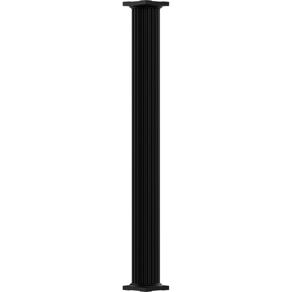 Ekena Millwork 12" x 9' Endura-Aluminum Column, Round Shaft (For Post Wrap Installation), Non-Tapered, FLuted EA1209RNFSGTUTU - main